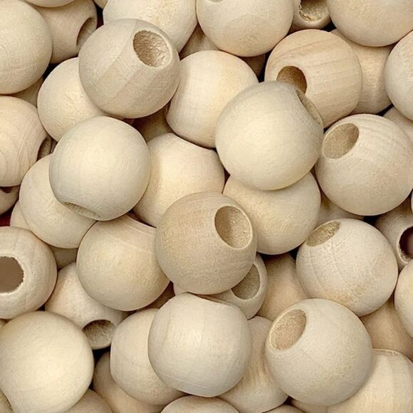 16mm Wood Beads ( BLK11) - Picture 5 of 6